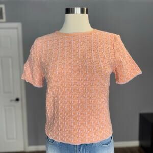 MANGO Women's Tweed Short Sleeve Sweater, S